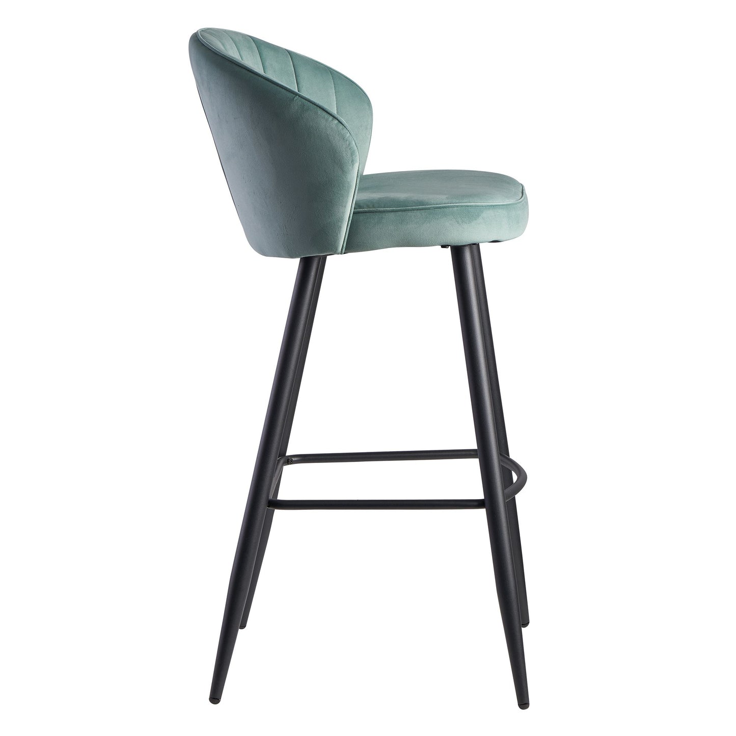 Barhocker Samt Hellgruen Hocker mit Lehne 56 mal 102 5 mal 52 5 cm Kuechenhocker Skandinavisch Stoff Metall 110 kg Design Barstuhl Tresenhocker Bistrohocker Gepolstert