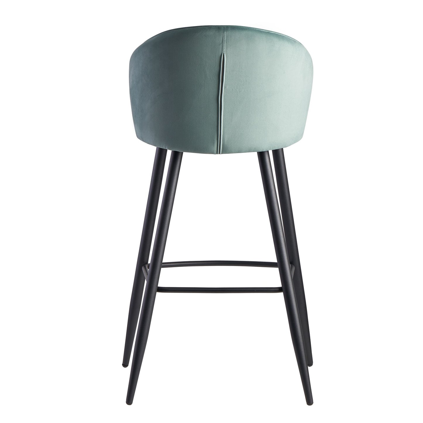 Barhocker Samt Hellgruen Hocker mit Lehne 56 mal 102 5 mal 52 5 cm Kuechenhocker Skandinavisch Stoff Metall 110 kg Design Barstuhl Tresenhocker Bistrohocker Gepolstert