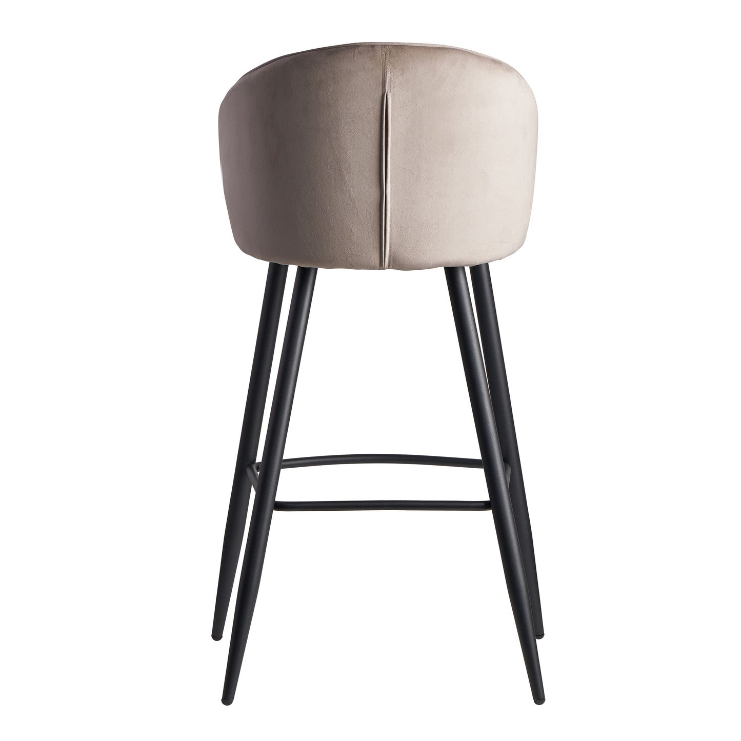 Barhocker Samt Beige Hocker mit Lehne 56 mal 102 5 mal 52 5 cm Kuechenhocker Skandinavisch Stoff Metall 110 kg Design Barstuhl Tresenhocker Bistrohocker Gepolstert