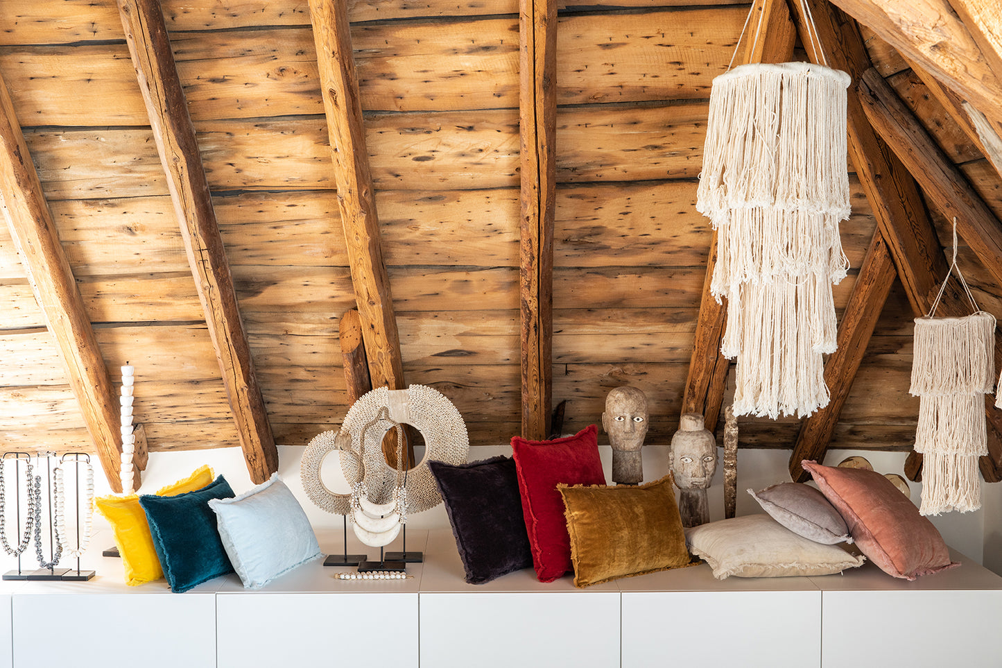 Einfarbiges Kissen Fara Curry 40 X 65