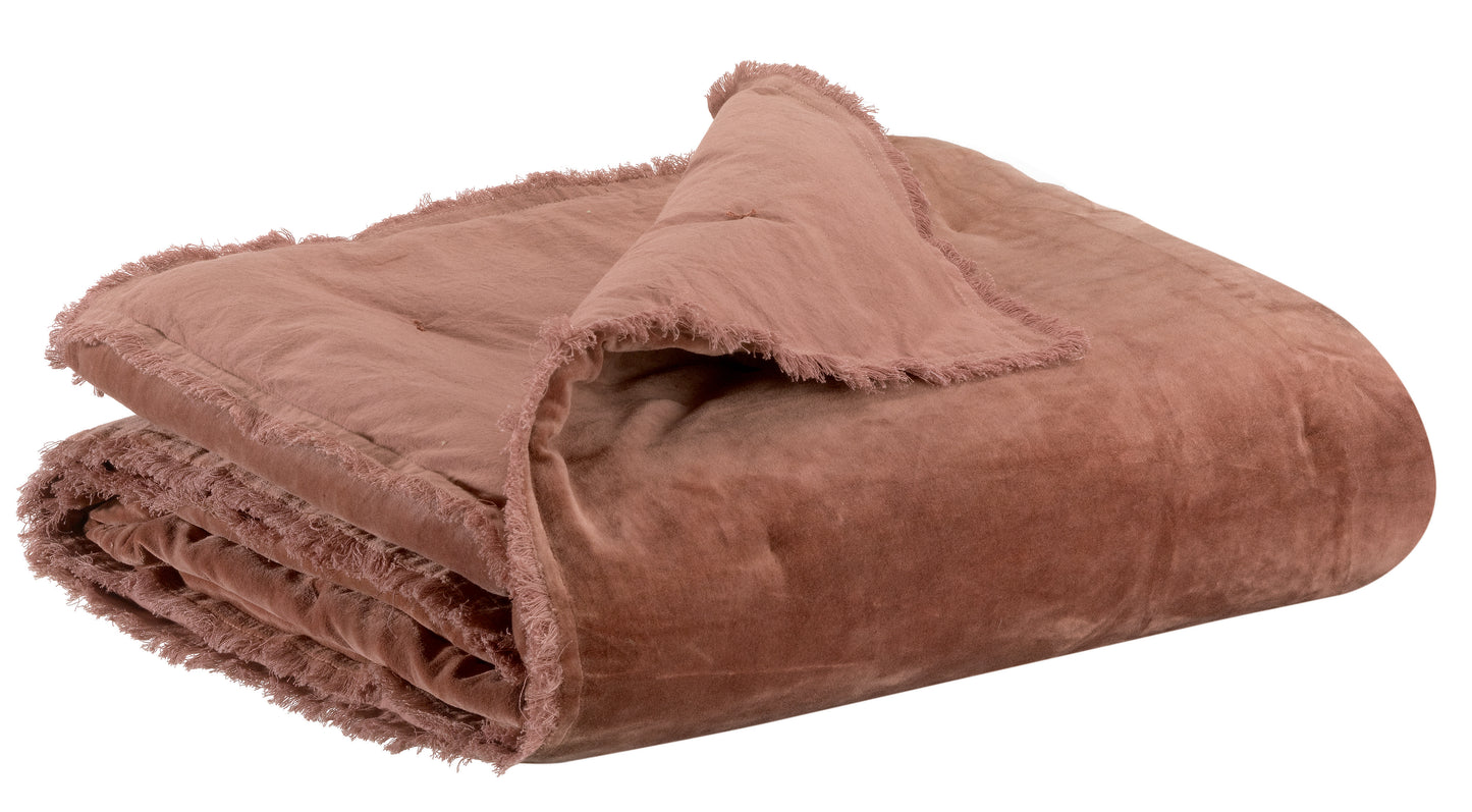 Einfarbige Decke Fara Bois de rose 135 X 200