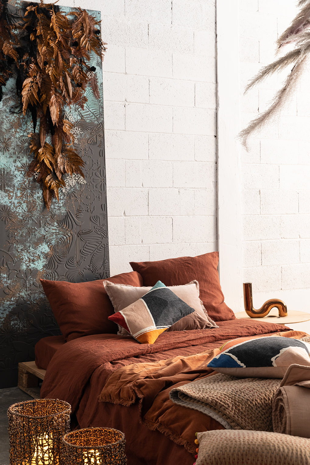 Einfarbige Decke Fara Caramel 135 X 200