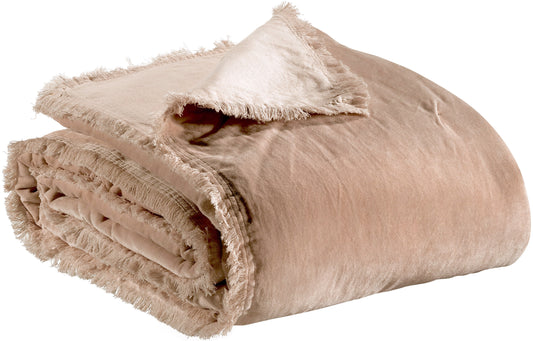 Einfarbiger ueberwurf Fara Taupe 240 X 260