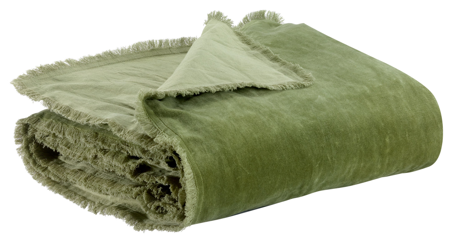 Einfarbige Bettdecke Fara Olive 85 X 200