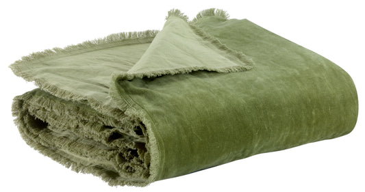 Einfarbige Bettdecke Fara Olive 85 X 200