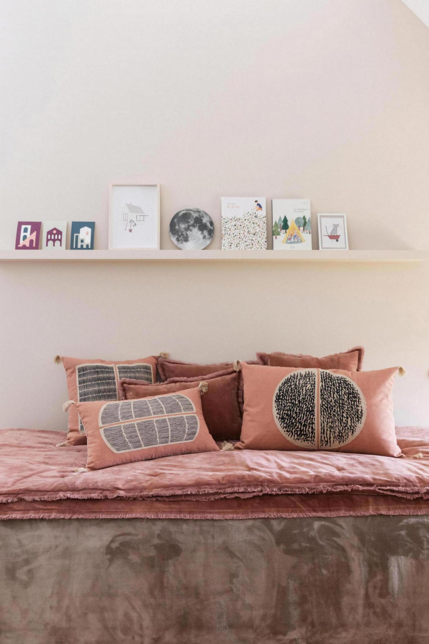 Einfarbige Bettdecke Fara Bois de rose 85 X 200