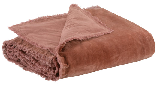 Einfarbige Bettdecke Fara Bois de rose 85 X 200