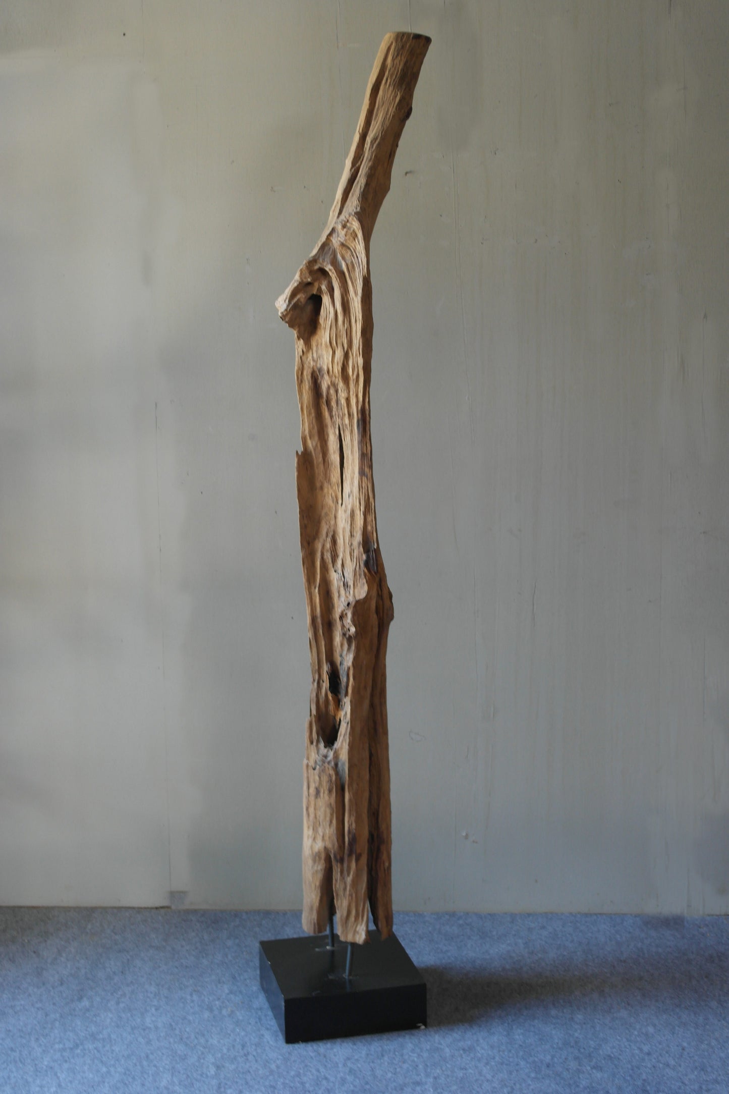 Treibholzskulptur stabile Bodenplatte Bodenplatte 31x21x85 cm
