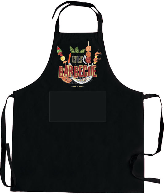 Kuechenschuerze mit Tasche aus recyceltem Material Barbecue Noir 72 X 90