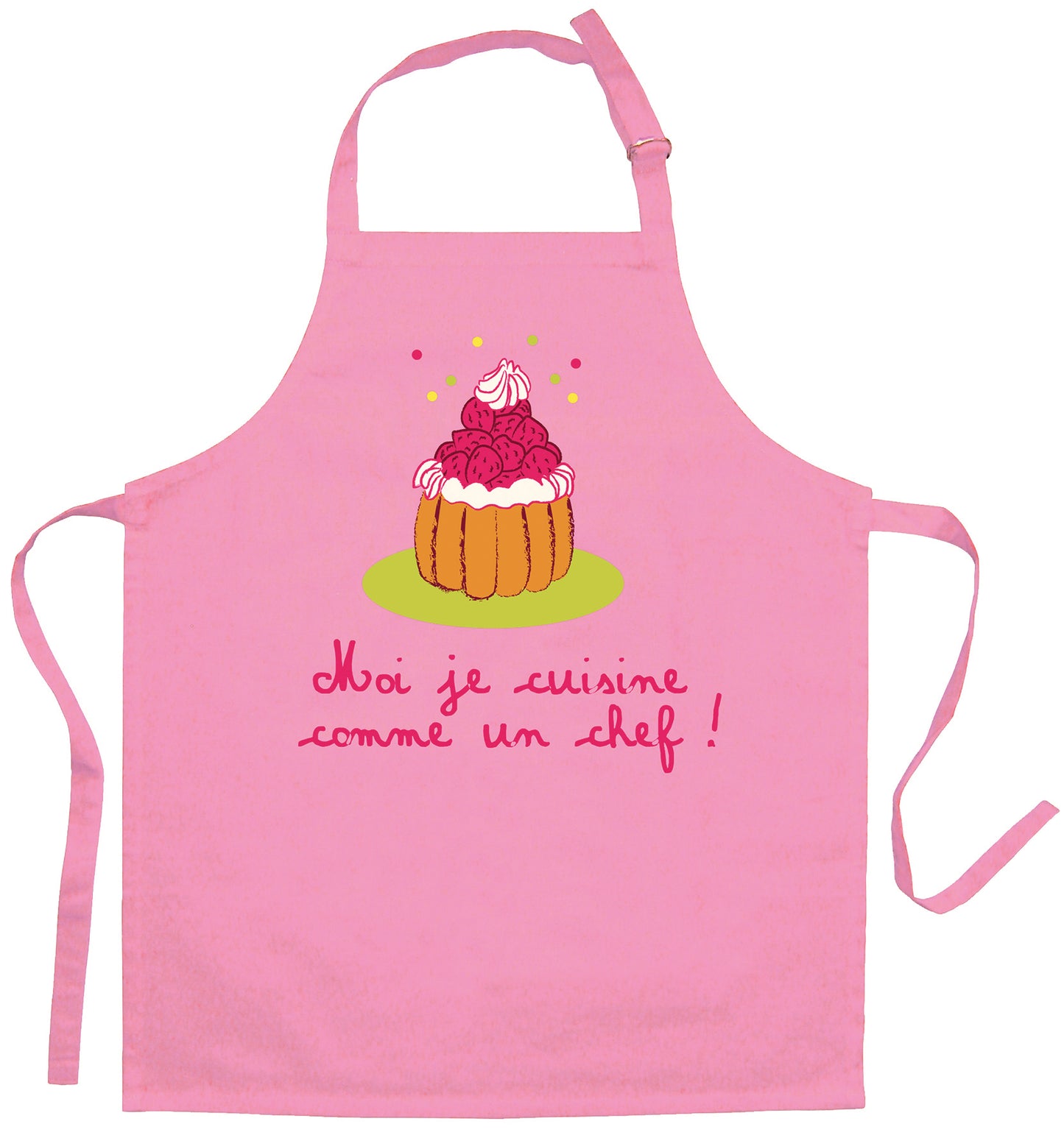 Küchenschürze Kinder Je cuisine comme un chef recyclé Rose 52 x 63