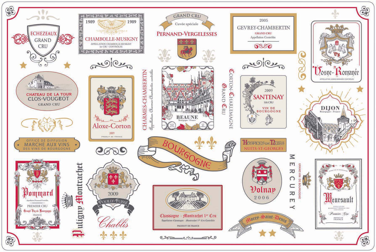 Tischset Multi étiquettes Bourgogne Multico 30 X 45