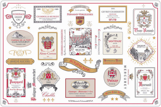 Tischset Multi étiquettes Bourgogne Multico 30 X 45