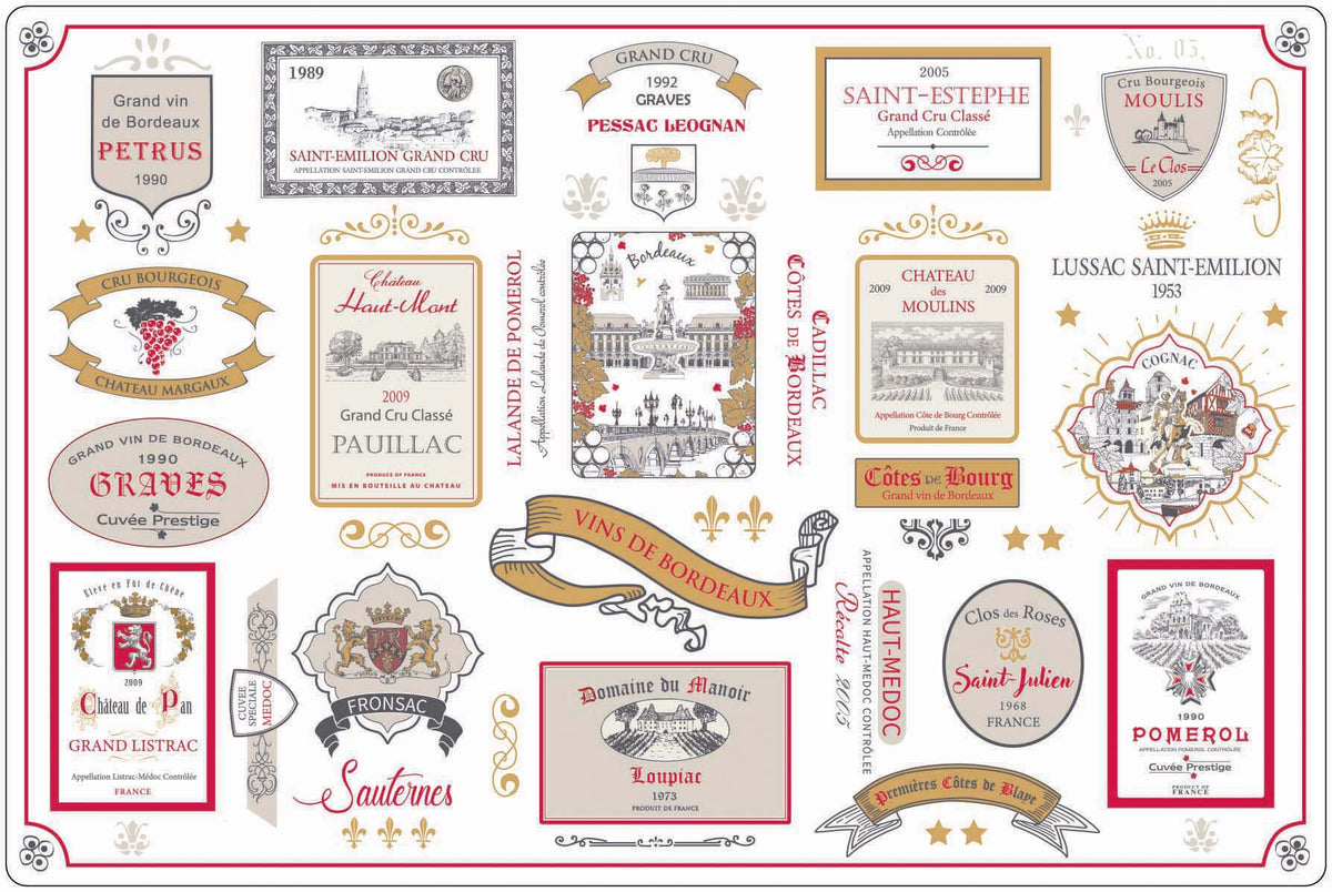 Tischset Multi étiquettes Bordeaux Multico 30 X 45