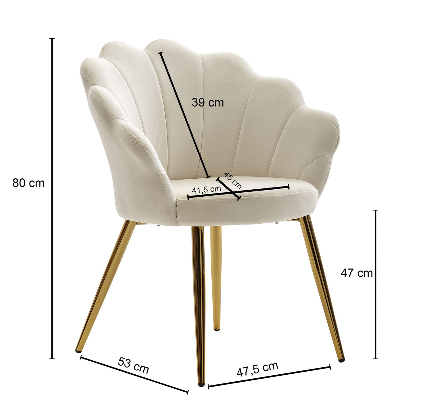 Esszimmerstuhl Tulpe Samt Weiss Gepolstert Kuechenstuhl mit Goldfarbenen Beinen Schalenstuhl Skandinavisches Design Polsterstuhl mit Stoffbezug