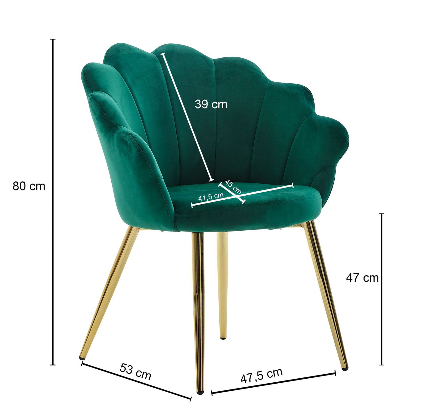 Esszimmerstuhl Tulpe Samt Gruen Gepolstert Kuechenstuhl mit Goldfarbenen Beinen Schalenstuhl Skandinavisches Design Polsterstuhl mit Stoffbezug