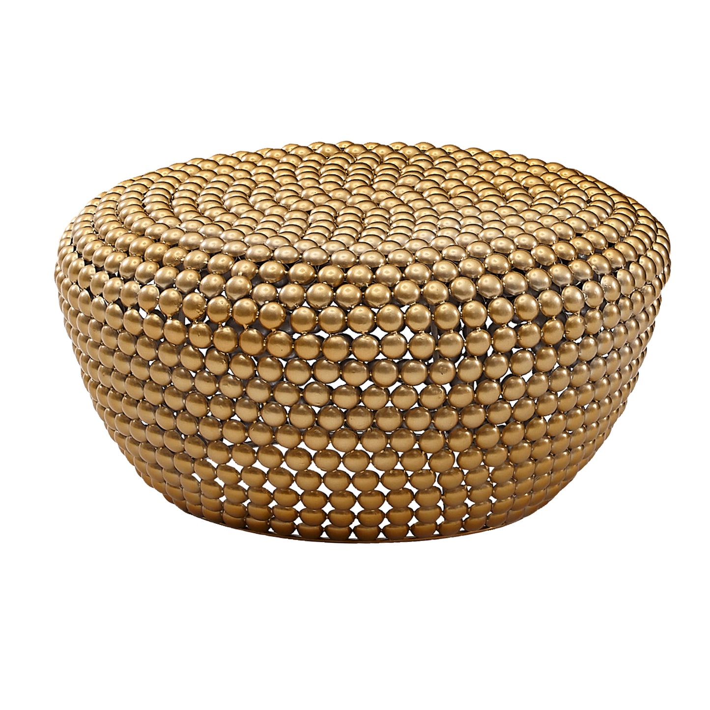 Couchtisch Aluminium Gold 60 mal 60 mal 30 cm Wohnzimmertisch Metall Rund Designer Sofatisch Alu Orientalisch Runder Kaffeetisch Klein