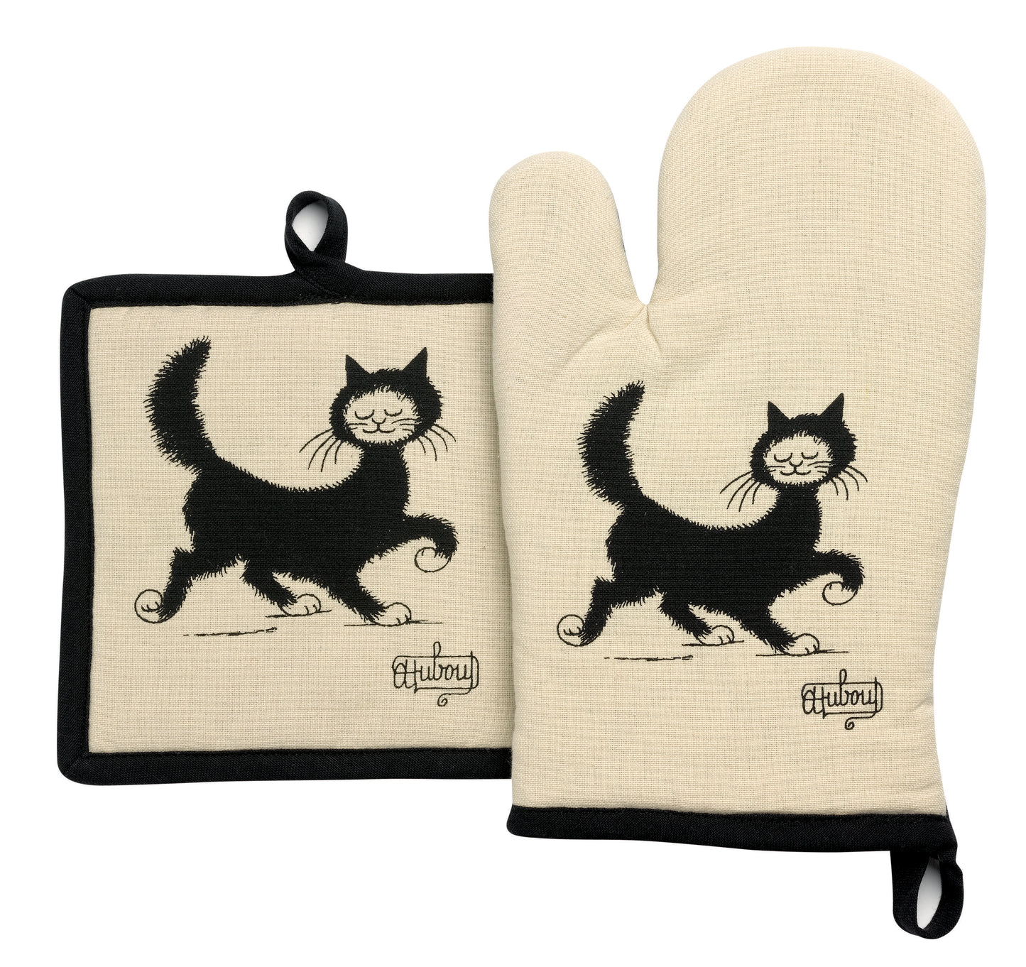 Küchenhandschuh und Topflappen Chat Balade Beige 18 x 28