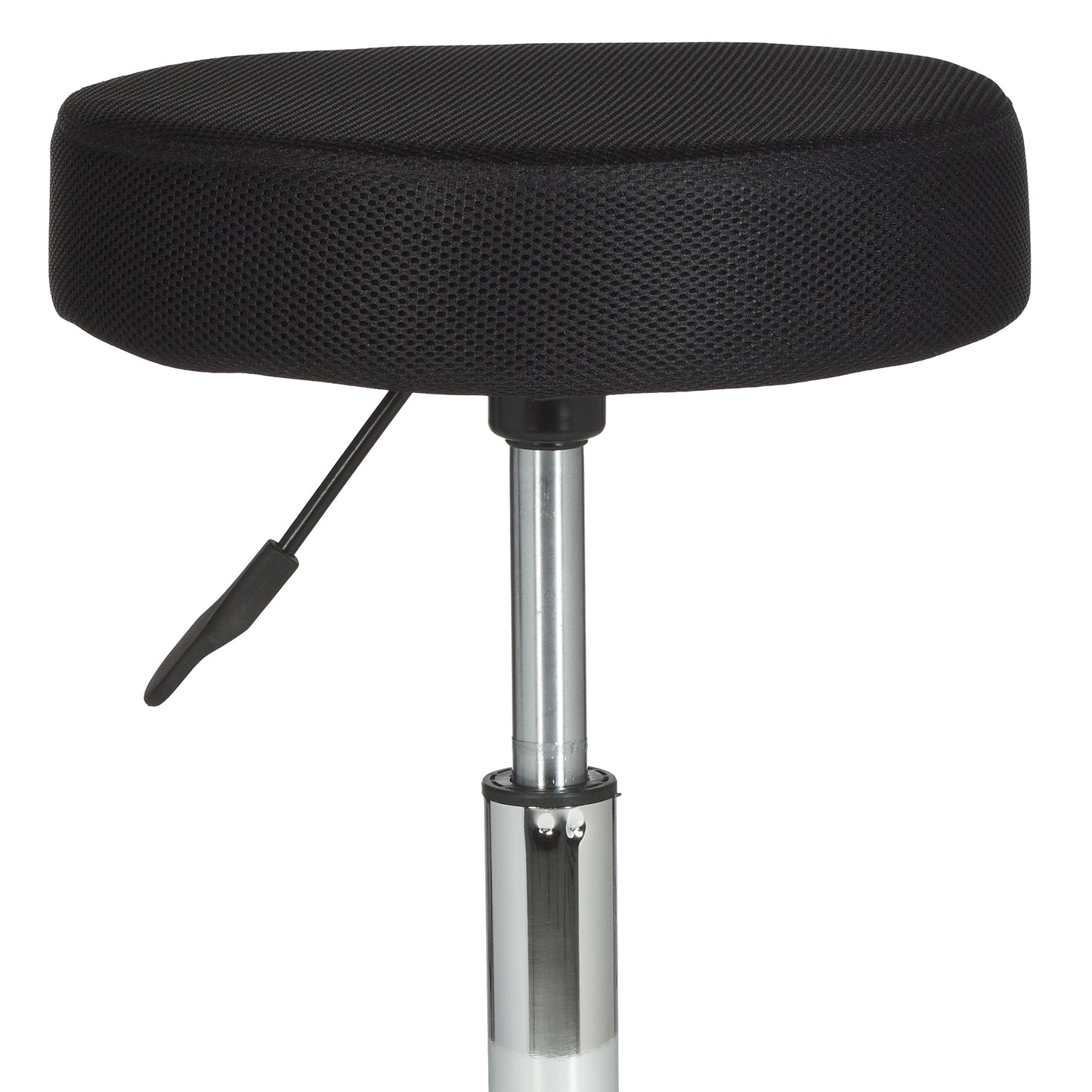 Hocker Design Arbeitshocker Stoffbezug Schwarz Sitzhocker mit Rollen Rollhocker gepolstert ohne Lehne  mal L