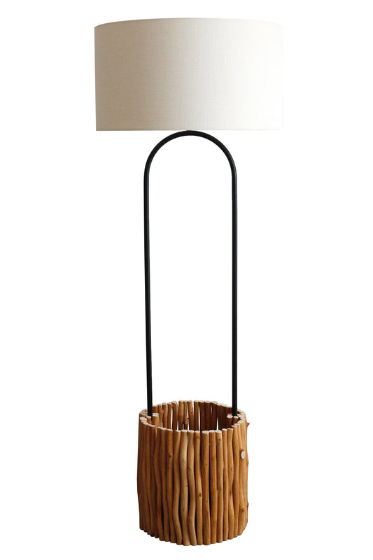Stehleuchte Treibholz Natur Weiß 155 cm