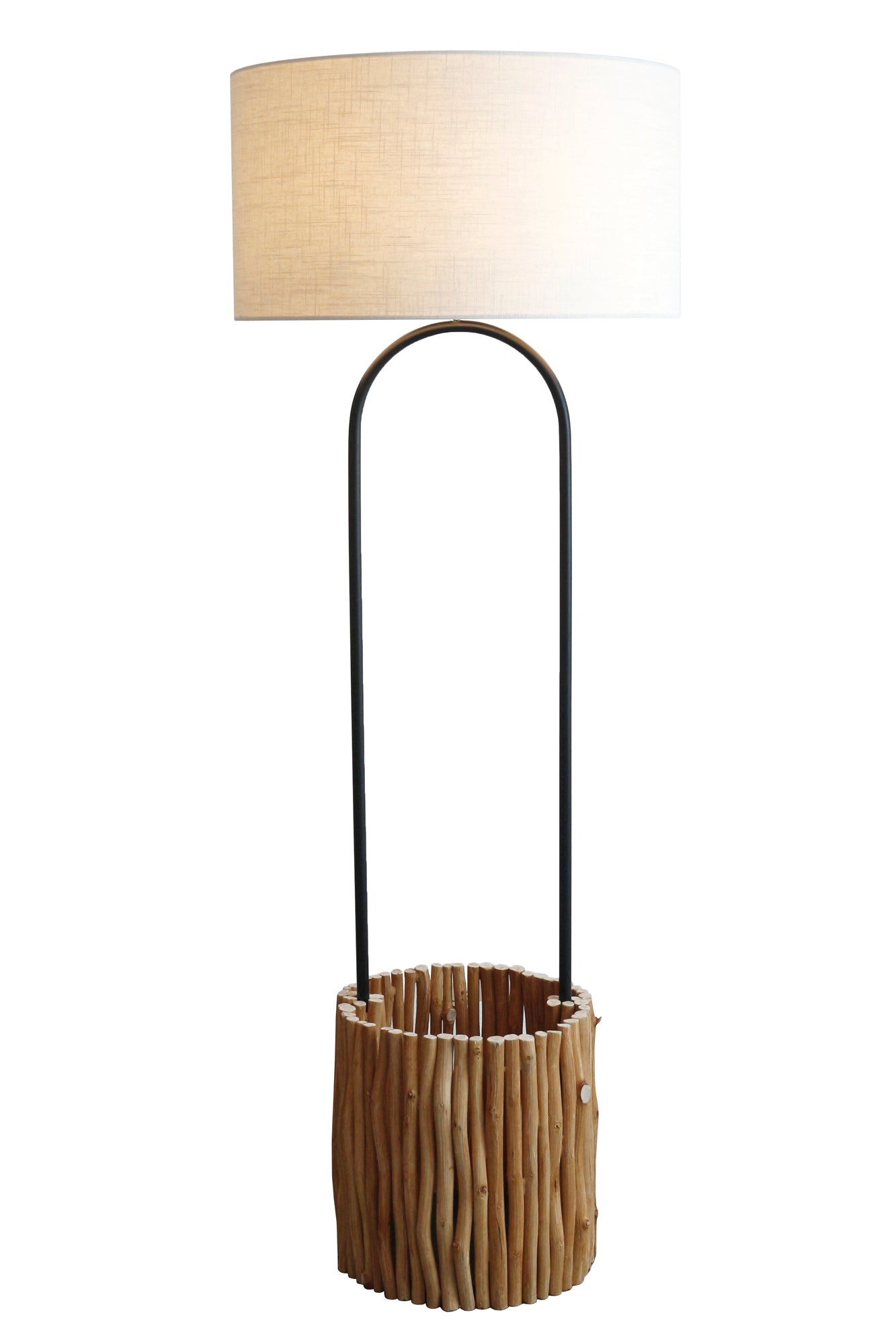 Stehleuchte Treibholz Natur Weiß 155 cm