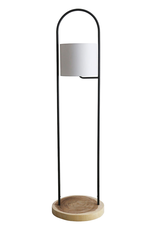 Stehleuchte Akazienholz Natur Weiß 153 cm