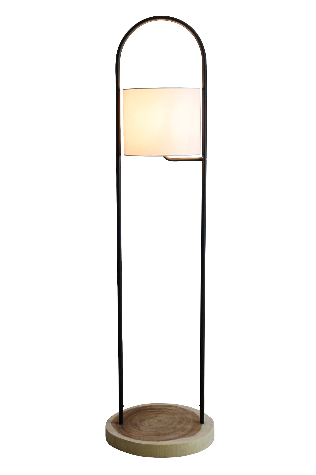 Stehleuchte Akazienholz Natur Weiß 153 cm