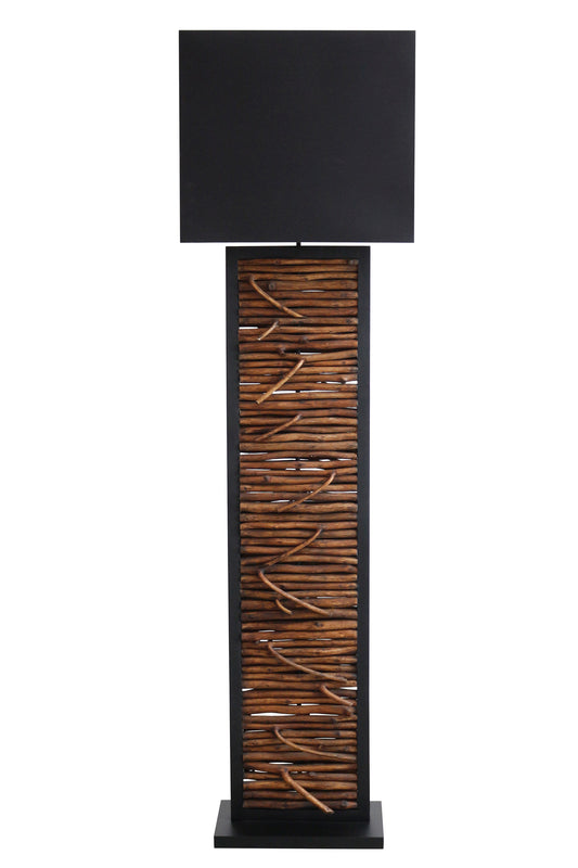 Stehleuchte Treibholz Natur Schwarz 163 cm