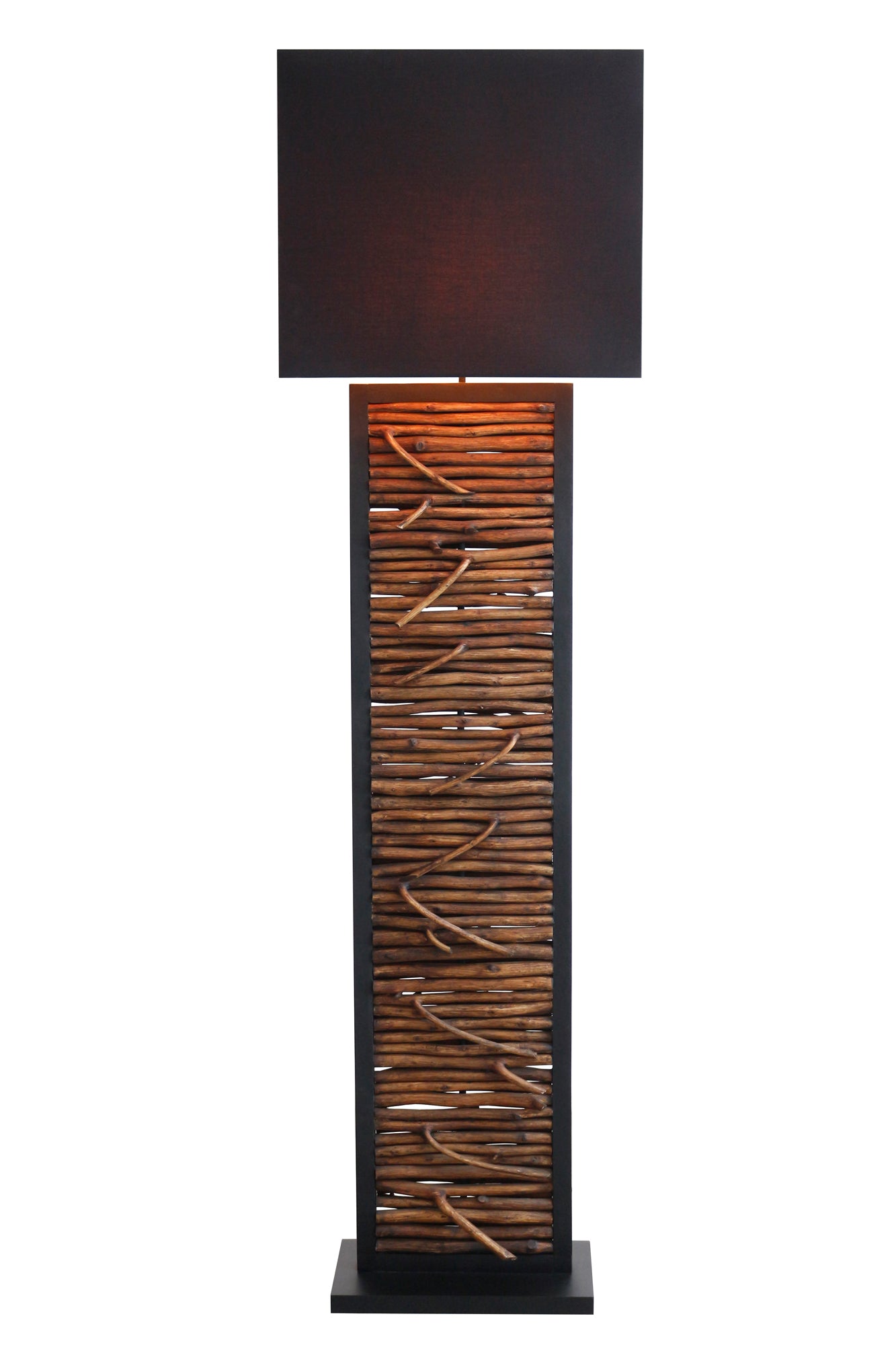 Stehleuchte Treibholz Natur Schwarz 163 cm