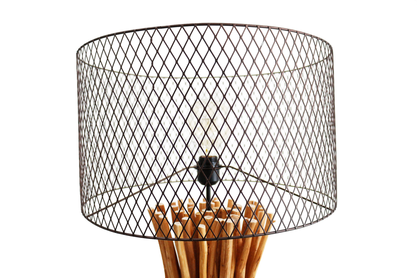 Stehleuchte Treibholz Natur Schwarz 149 cm