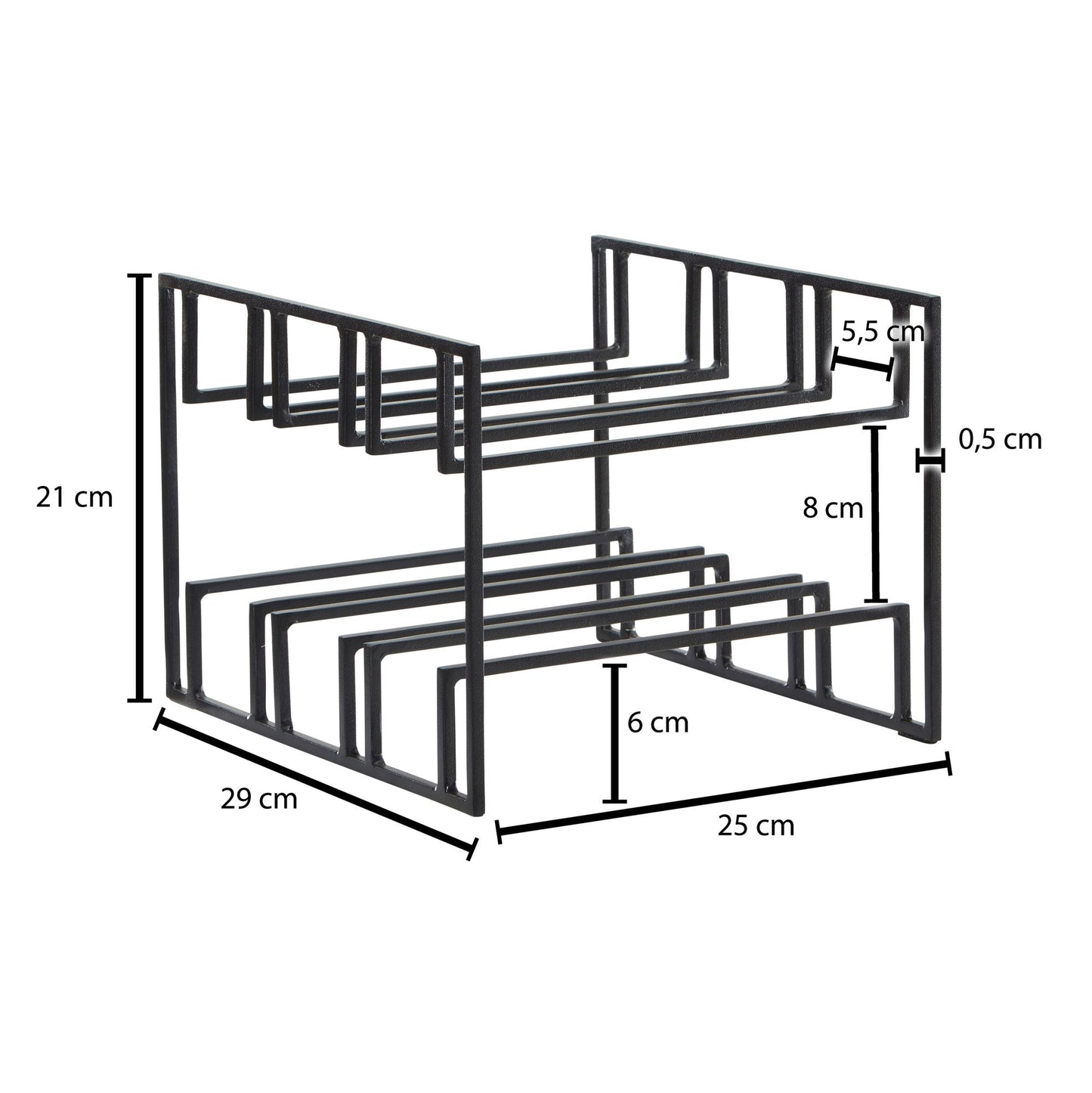 Weinflaschenhalter fuer 6 Flaschen 29 mal 21 mal 25 cm Weinregal Schwarz Metall Flaschenhalter Eisen Modern Weinstaender Weinhalter Tisch Kueche