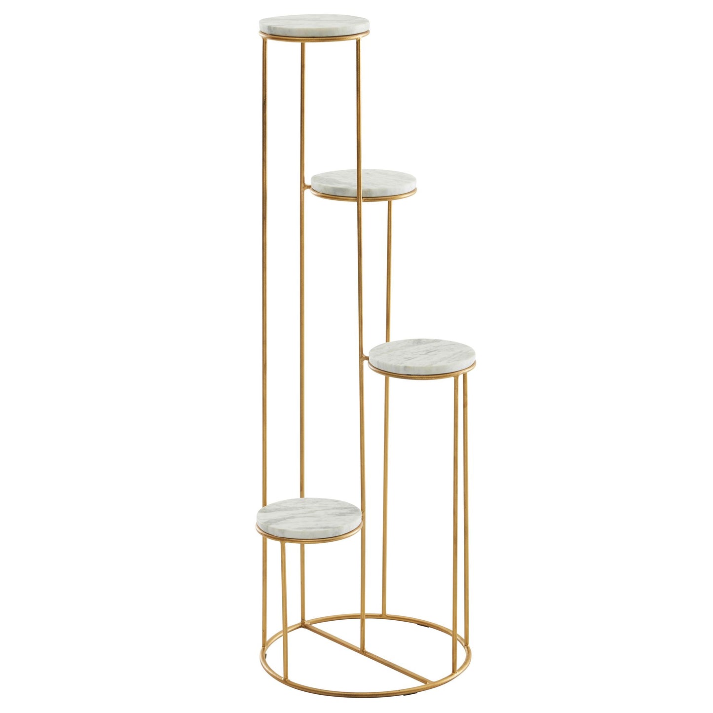 Blumenstaender Echter Marmor Weiss 36 5 mal 107 5 mal 36 5 cm Pflanzenstaender Stehend Gold Blumenhocker Wohnzimmer Freistehend mit 4 Ablagen Pflanzenregal Blumenregal Gross Modern