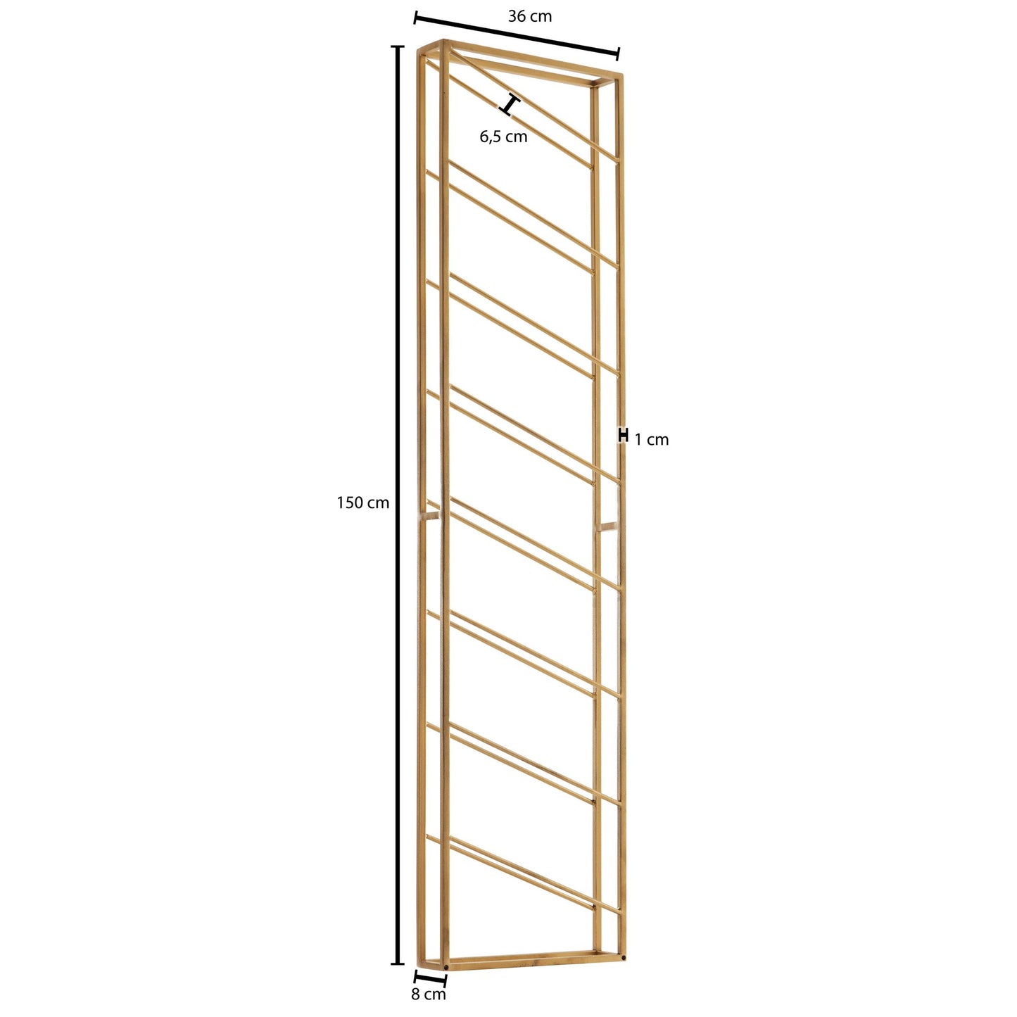 Weinregal Wand Metall Gold 36 mal 150 mal 8 cm Gross fuer 8 Flaschen Design Wandregal fuer die Kueche Flaschenregal Haengend Schmal Wandmontage