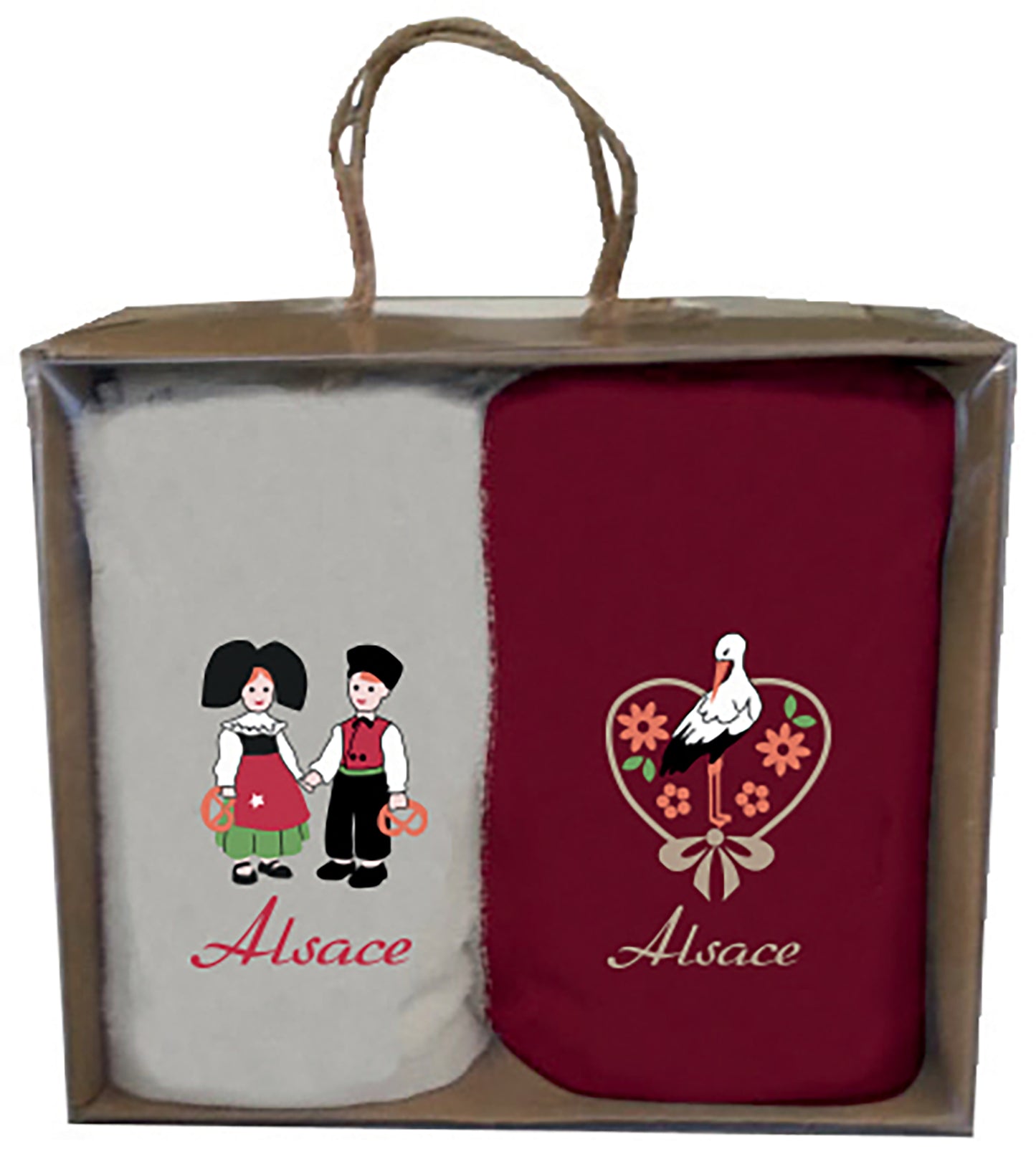 Set aus 2 Handtuechern Broderie Alsace Assortis 30 X 50