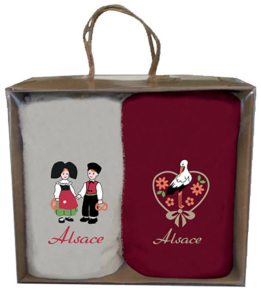 Set aus 2 Handtuechern Broderie Alsace Assortis 30 X 50