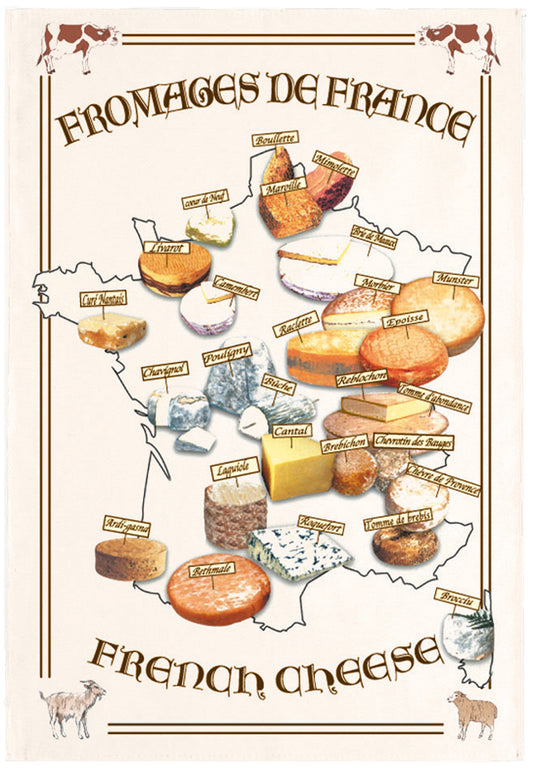 Geschirrtuch Carte Fromages Ecru 72 X 48