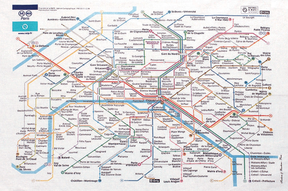 Geschirrtuch RATP Blanc 72 X 48