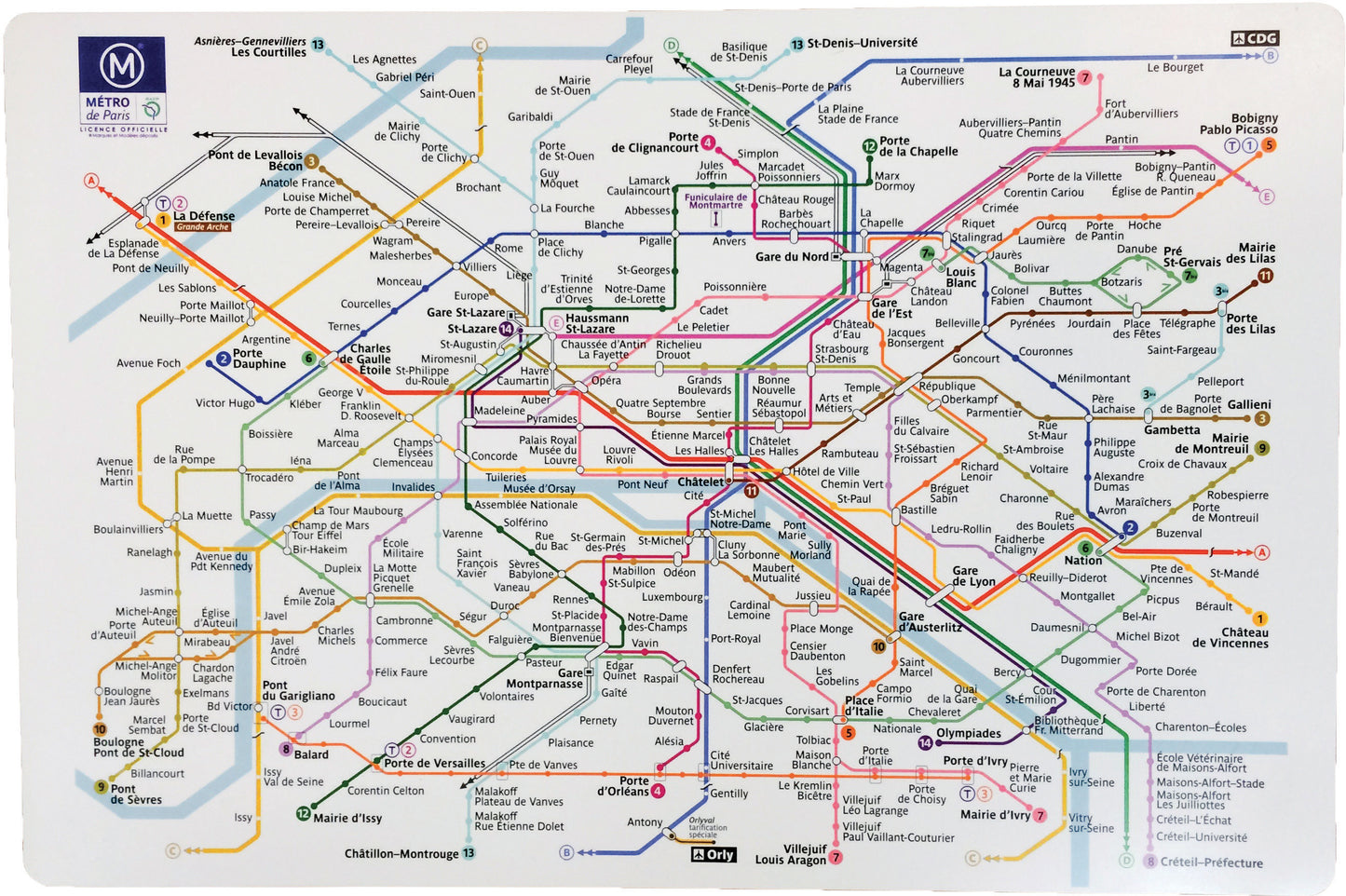 Platzset aus Kunststoff Paris RATP Assortis 45 X 30