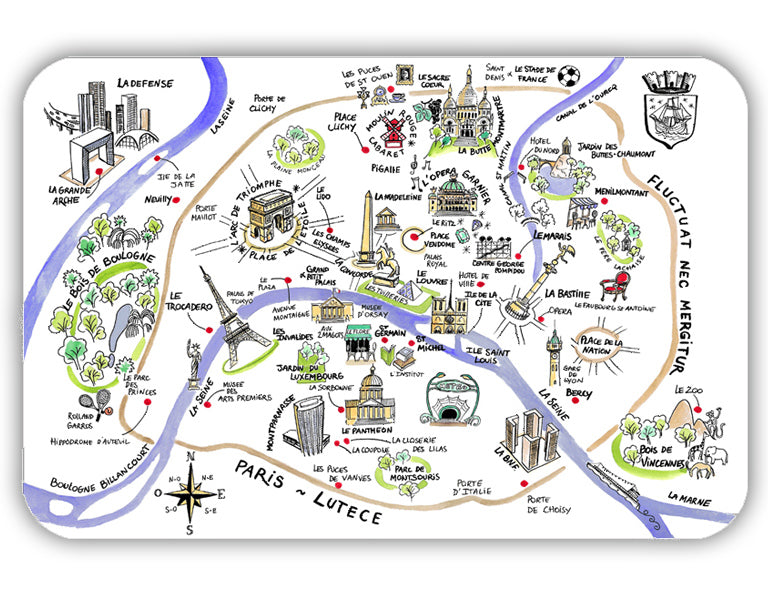 Tischset Dessin Paris Assortis 45 X 30