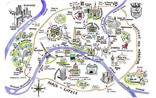 Tischset Dessin Paris Assortis 45 X 30