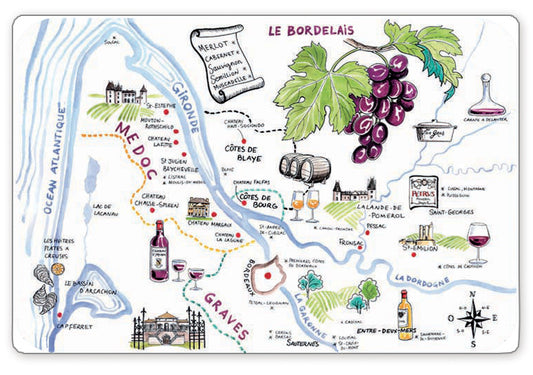 Tischset Dessin Vignoble Bordeaux Assortis 45 X 30