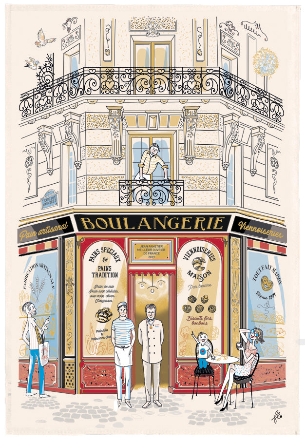 Geschirrtuch Façade Boulangerie Ecru 48 x 72