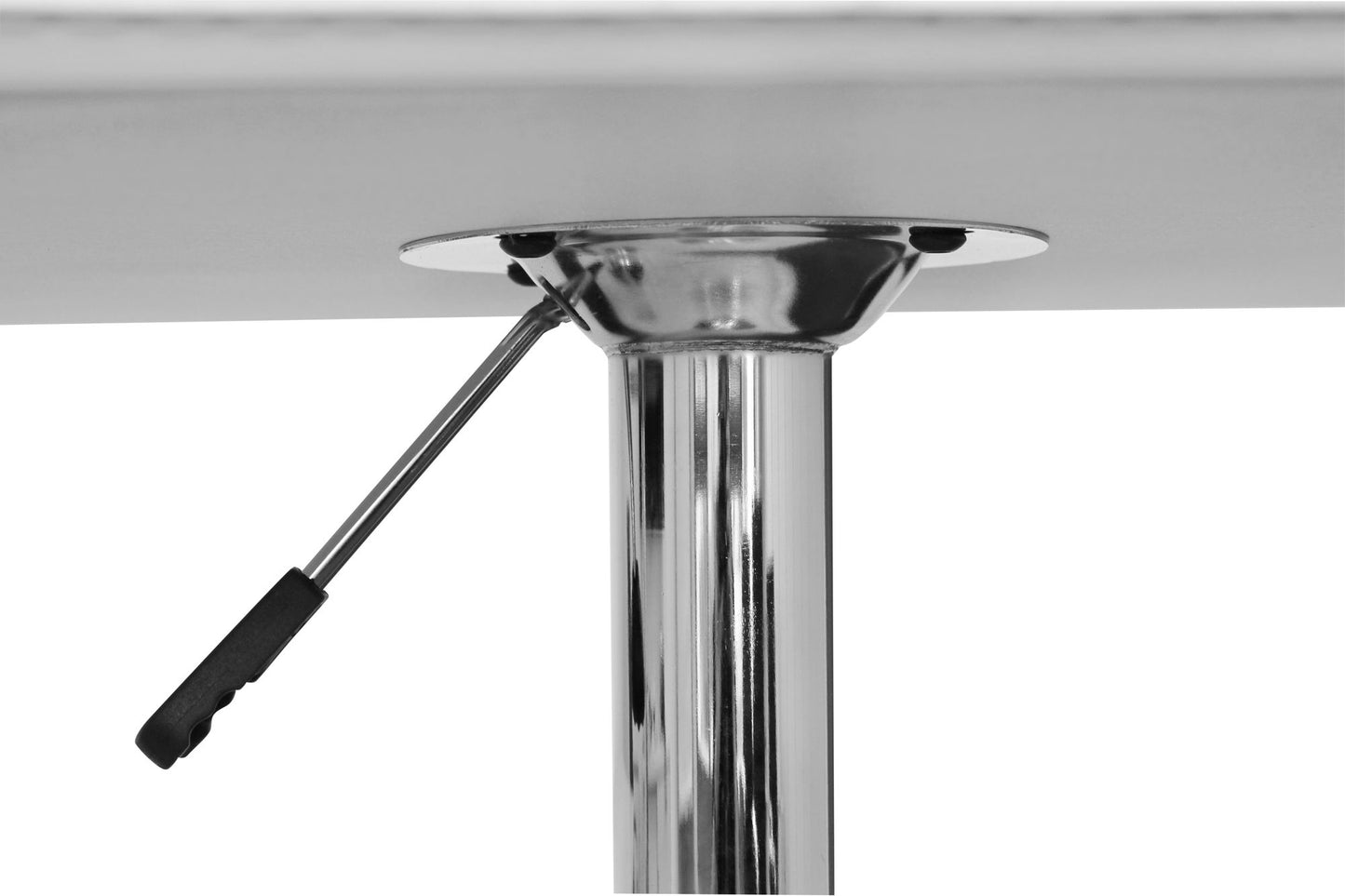 Stehtisch Bistrotisch Kunstleder Weiss hoehen verstellbar quadratisch Design Bartisch Chrom robust eckig Stehtisch Messetisch modern Partytisch drehbar