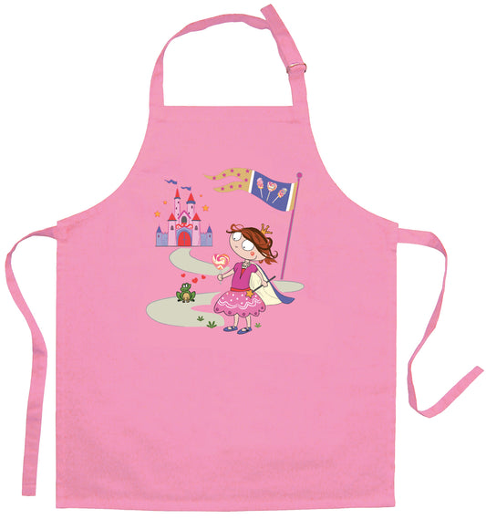 Küchenschürze Kinder Princesse et grenouille recyclé Rose 52 x 63