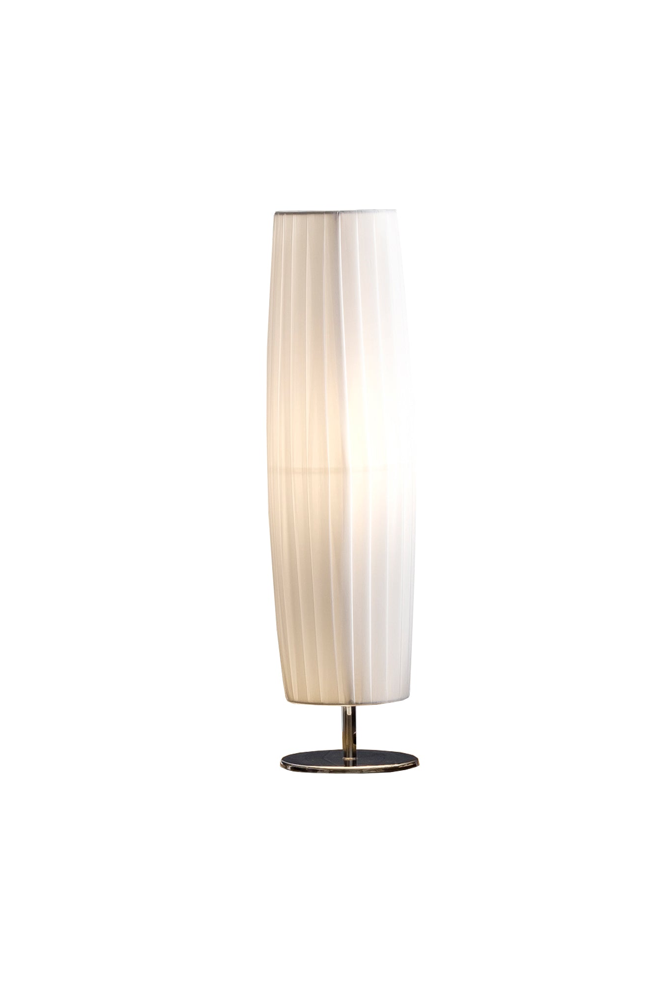 Tischlampe 60 cm rund weiß chrom