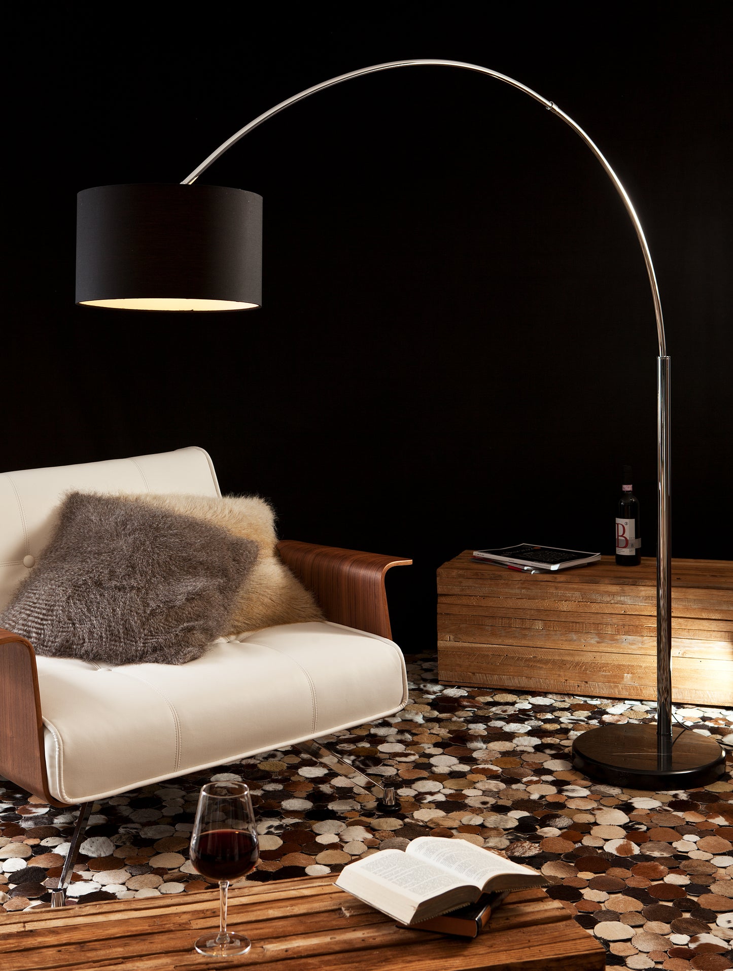 Bogenlampe 210 cm schwarz