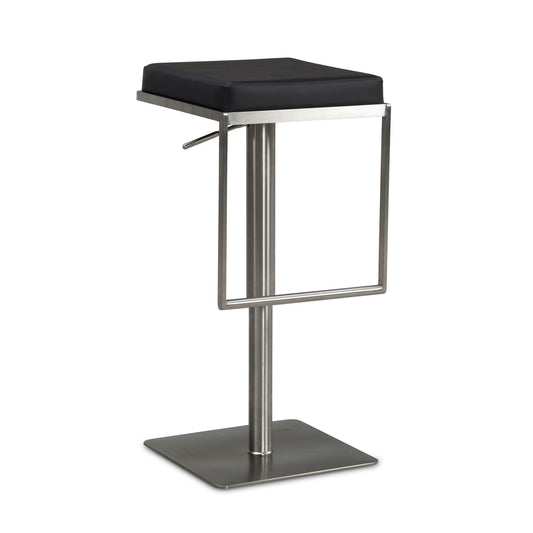 Barhocker Schwarz Kunstleder Edelstahl Design Barstuhl Modern Tresenstuhl Drehbar Gepolstert Bistrohocker Metall Hoch Thekenhocker Hoehenverstellbar Hoher Hocker fuer Bar