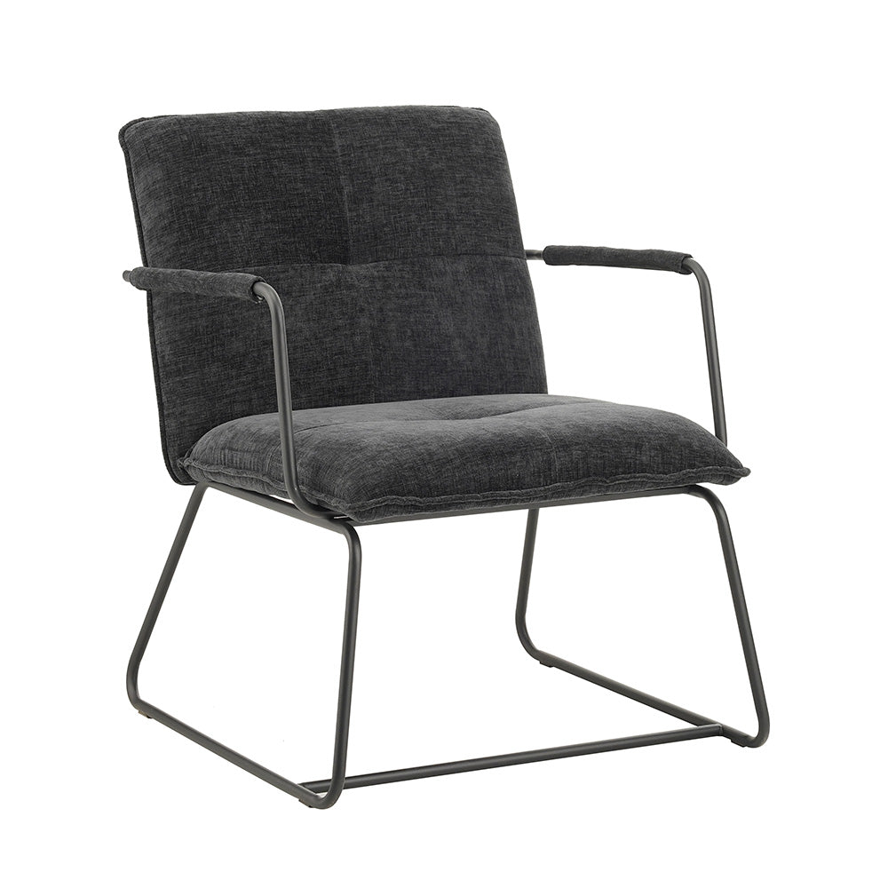 Fauteuil Bilbao zwart chenille