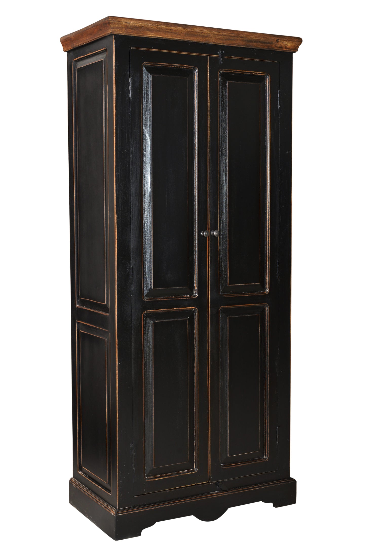 Schrank 2 Tueren 3 Einlegeboeden oben und mittig herausnehmbar 1 lose Kleiderstange Innenmasse 68x37x155 cm Fachmasse  69x39x385 cm