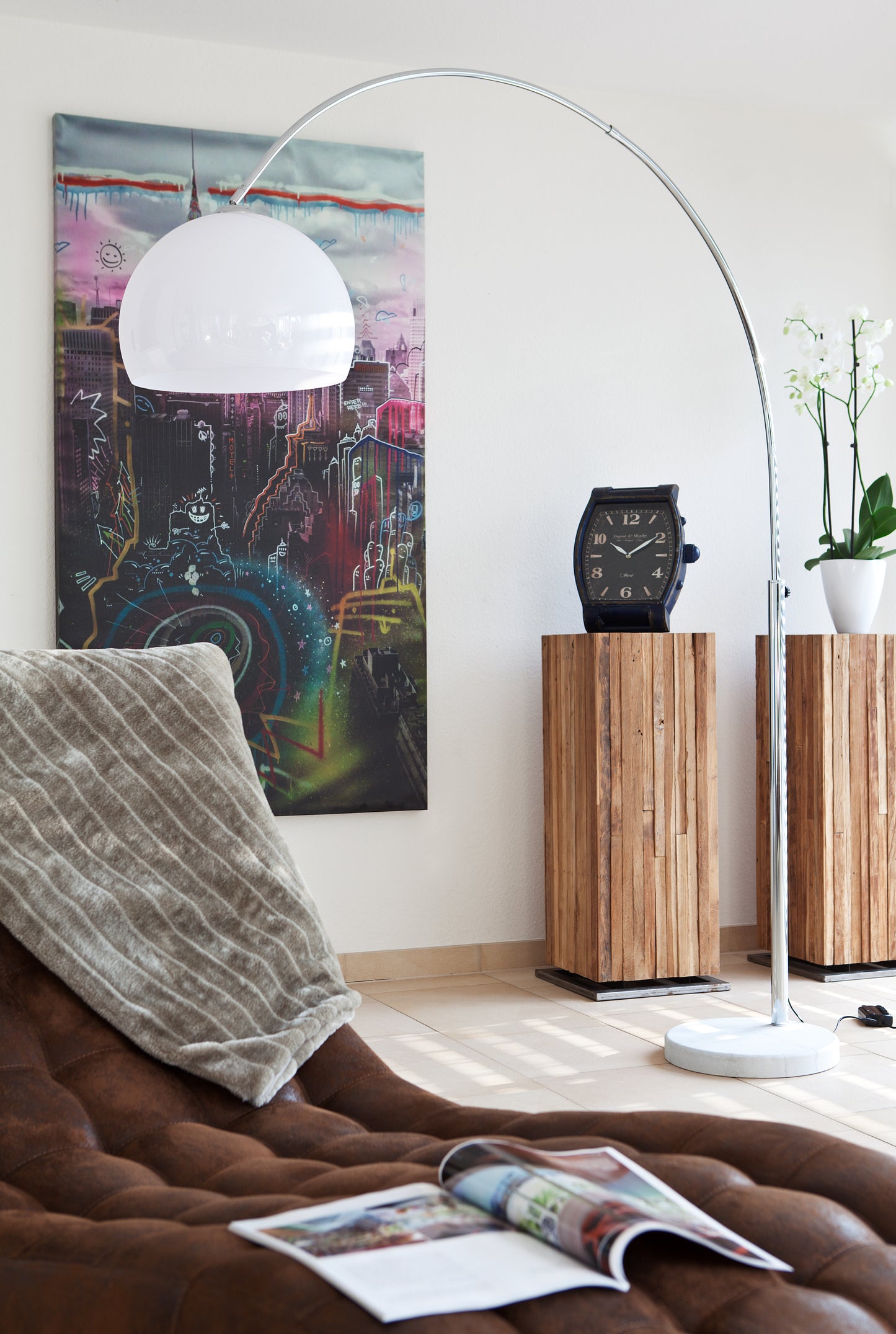 Bogenlampe 208 cm weiß