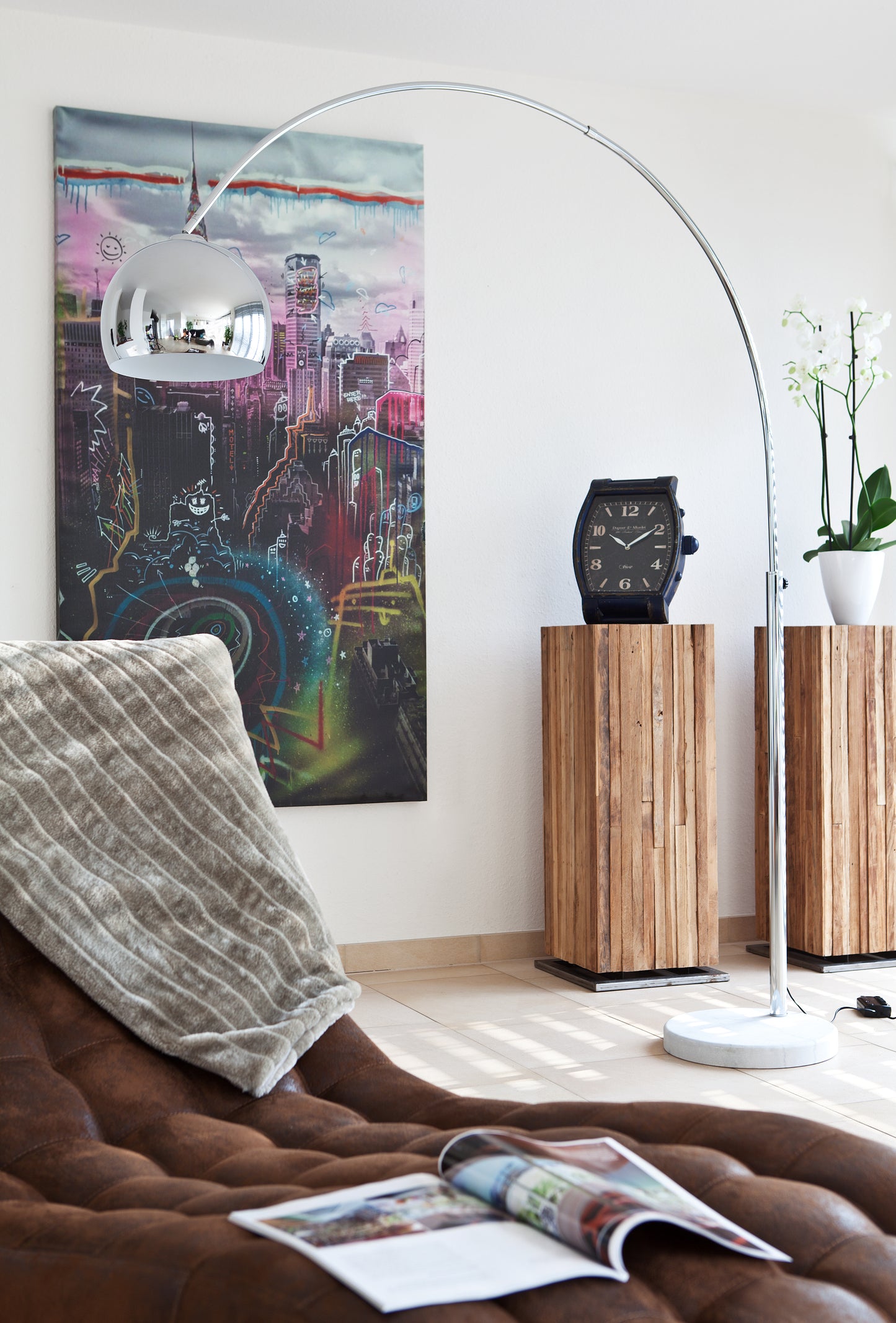 Bogenlampe 208 cm chrom